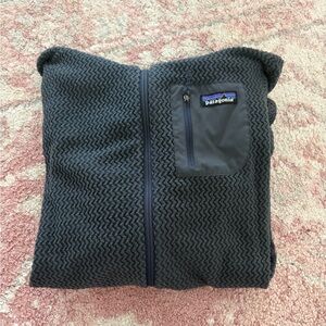 Patagonia blue Gray zip up fleece Textured